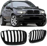 Beside_Auto X5 E53 2004-2006 Első Lökhárító Rács Fényes Fekete Pár 1