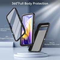 BESINPO Google Pixel 8A ütésálló tok beépített kijelzővédővel, 360°-os védelem - fekete 2