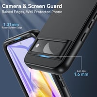 BESINPO Google Pixel 8A ütésálló tok beépített kijelzővédővel, 360°-os védelem - fekete 5