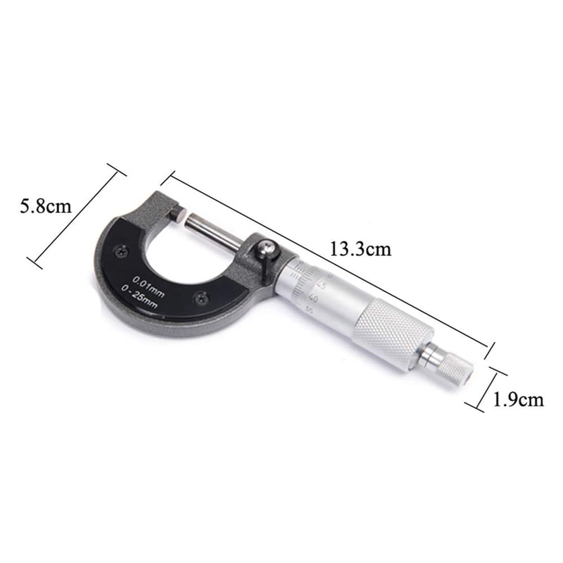 Beslands Mikrométer 0-25mm Mérőcsavar 0.01mm Pontosság Metrikus