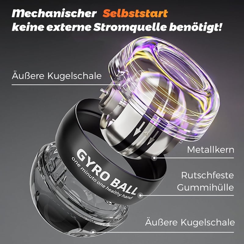 BeSokar Gyroball csuklóerősítő labda 5 szintű ellenállással
