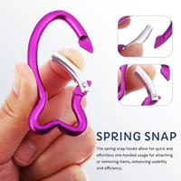 BESPORTBLE 10 db Karabiner Horog Halforma Kulcstartó Lila Alumínium 5