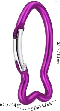 BESPORTBLE 10 db Karabiner Horog Halforma Kulcstartó Lila Alumínium 4