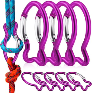 BESPORTBLE aluminijski karabiner u obliku ribe: 5 x 10 komada – ljubičasta