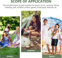BESPORTBLE Camping Párna Kültéri Ülőpárna Fekete Piknik Túra Pad 3