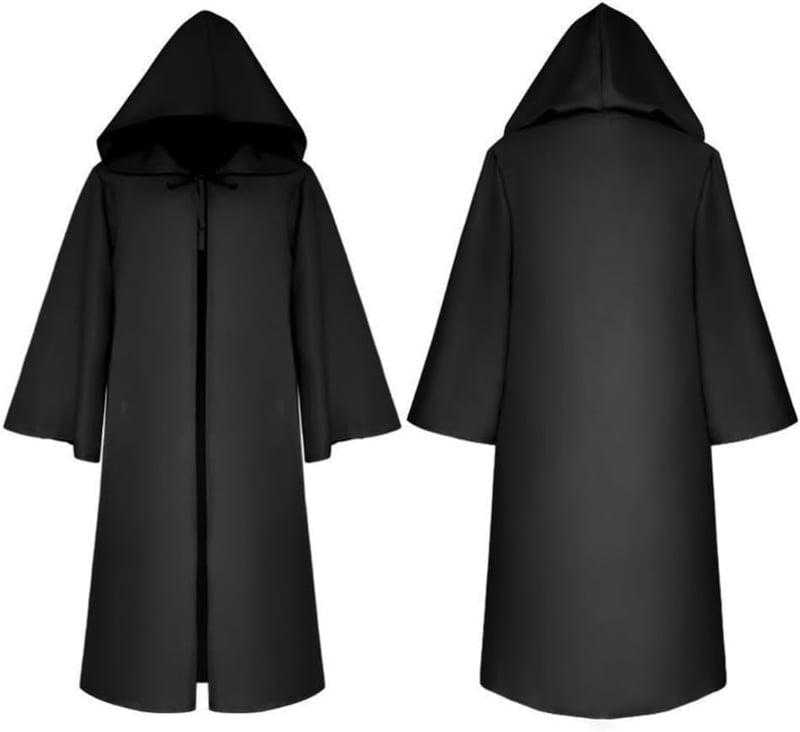 BESPORTBLE Fekete Gyerek Köpeny Halloween Jelmez Varázslóköpeny L-es