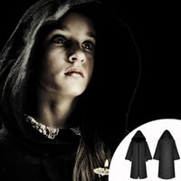 BESPORTBLE Fekete Gyerek Köpeny Halloween Jelmez Varázslóköpeny L-es 8