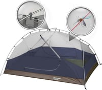Bessport 2-3 személyes camping sátor 2 ajtóval, ultralight, vízálló, szellőztetett, 4 évszakos kupola sátor 4
