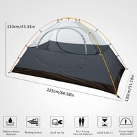 Bessport ultralight sátor 1-3 személyes, vízálló kupola sátor kempinghez és túrázáshoz 2
