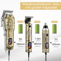 Bestauty 2-in-1 Hajvágó és Szakállvágó Készlet - Vízálló Orr- és Fülszőrzet Trimmelő, 2500 mAh Akkumulátor, Barna Színben - Brown 3