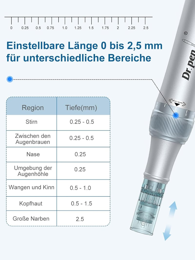 Bestauty Dr. pen Ultima M7S Vezeték Nélküli Mikrotűs Bőrfiatalító Toll - 2025 Legújabb Modell Ráncok Ellen 27 Cserélhető Fejjel (Ezüst)