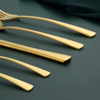 Bestdin Villakészlet 12 darabos, 20,5 cm Elegáns Arany Színű Evőeszköz Szett, Könnyű Éttermi Minőségű Villák Mosogatógépben Mosható 4