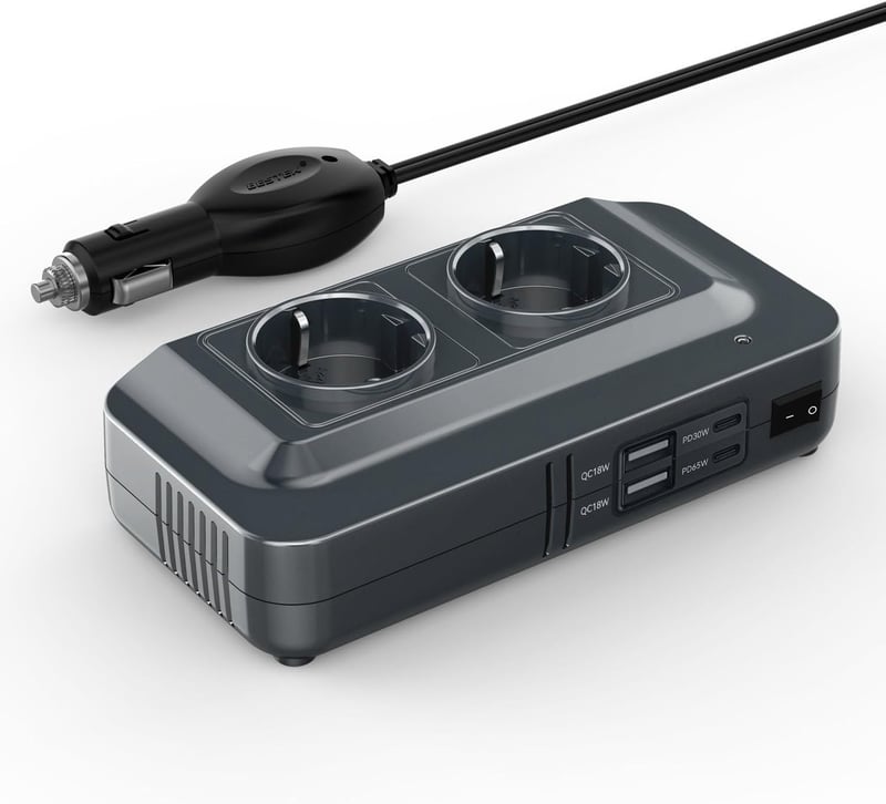 BESTEK 300W Autós Inverter 12V-ról 230V-ra Átalakító