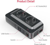 BESTEK 300W Autós Inverter 12V-ról 230V-ra Átalakító 2