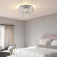 BESTIER Modern Fekete Kristály Mennyezeti Lámpa - 33 cm LED Csillár Étkezőbe, Nappaliba, Hálószobába, 4 G9 Izzós 7