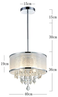 Bestier Modern Kristály Csillár Mennyezeti Lámpa - Króm Félig Süllyesztett, 6 Izzós, E14 Foglalat, 77x25x19 cm, LED/CFL Kompatibilis 2