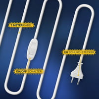 Ventilator de tavan portabil Bestlivings cu ștecher și întrerupător, 220-240V / 5W, Ø40 cm, alb, ventilator de tavan economic cu agățătoare 7