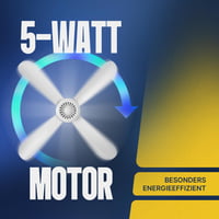 Ventilator de tavan portabil Bestlivings cu ștecher și întrerupător, 220-240V / 5W, Ø40 cm, alb, ventilator de tavan economic cu agățătoare 4