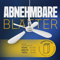 Ventilator de tavan portabil Bestlivings cu ștecher și întrerupător, 220-240V / 5W, Ø40 cm, alb, ventilator de tavan economic cu agățătoare 6