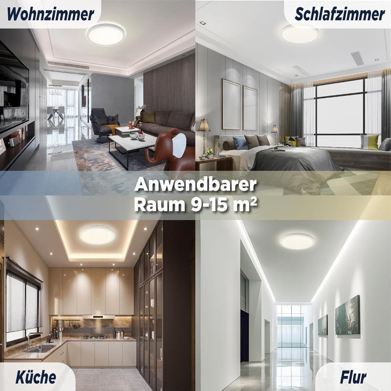 BestLuz LED mennyezeti lámpa 18W 3600lm 4000K lapos fehér konyha nappali