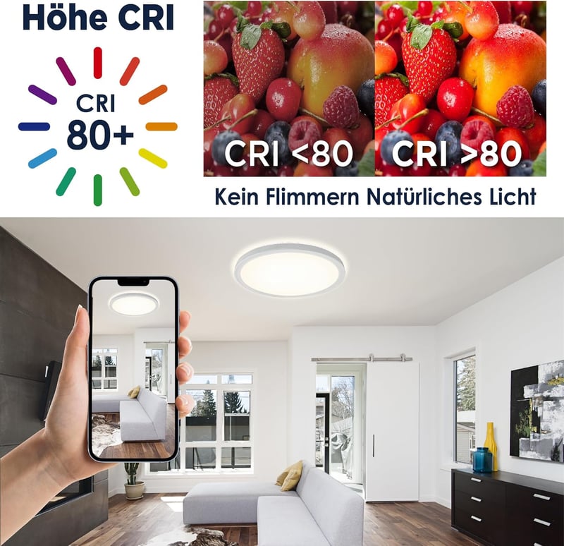 BestLuz LED mennyezeti lámpa 18W 3600lm 4000K lapos fehér konyha nappali