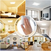 BestLuz LED mennyezeti panel 42x42 cm 24W 2800 lm CCT 3000K/4000K/6500K IP44 — repedt lámpakeret saroknál (állapot: lásd a 2. képet) 6