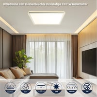 BestLuz LED mennyezeti panel 42x42 cm 24W 2800 lm CCT 3000K/4000K/6500K IP44 — repedt lámpakeret saroknál (állapot: lásd a 2. képet) 4