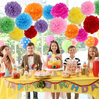 BestoFun 16 db Színes Papír Pompom Dekoráció Esküvő Születésnap Parti - Carnival 6