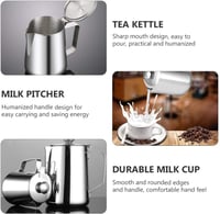 BESTonZON Tejkiöntő Rozsdamentes Acél 600ml Tejhabosító Kávé Cappuccino Latte 8
