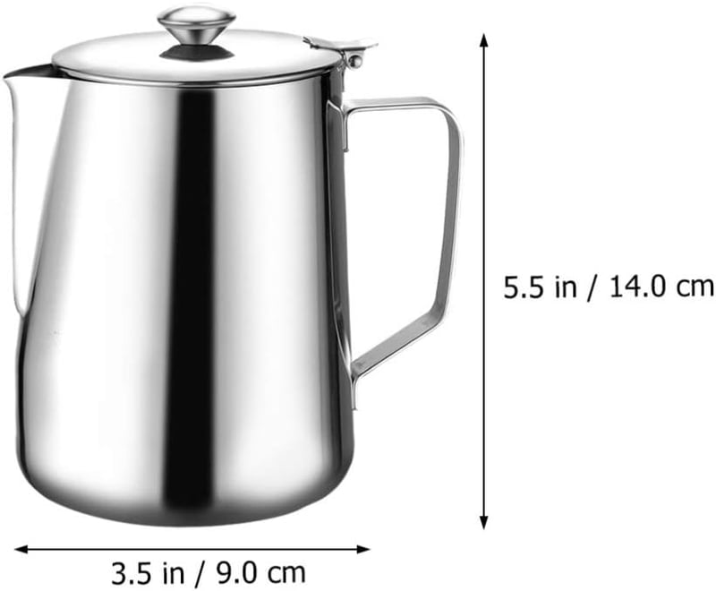BESTonZON Tejkiöntő Rozsdamentes Acél 600ml Tejhabosító Kávé Cappuccino Latte