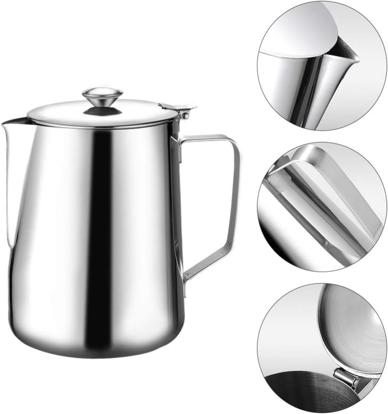 BESTonZON Tejkiöntő Rozsdamentes Acél 600ml Tejhabosító Kávé Cappuccino Latte