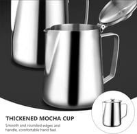 BESTonZON Tejkiöntő Rozsdamentes Acél 600ml Tejhabosító Kávé Cappuccino Latte 4