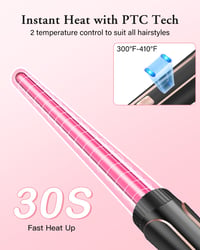 Set Ondulator de Păr BESTOPE PRO cu 3 Cilindri 5 în 1 - Pentru Valuri Mari, Temperatură Reglabilă, Încălzire Rapidă, cu Mănușă și 2 Cleme, Negru 5