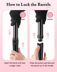Set Ondulator de Păr BESTOPE PRO cu 3 Cilindri 5 în 1 - Pentru Valuri Mari, Temperatură Reglabilă, Încălzire Rapidă, cu Mănușă și 2 Cleme, Negru 8