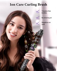Set 5 în 1 BESTOPE PRO pentru coafarea părului cu placă de îndreptat, perie termică, 3 ondulatoare ceramice (9-25 mm), 13 setări de temperatură, mănușă termorezistentă și suport, negru 5