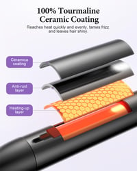 Set 5 în 1 BESTOPE PRO pentru coafarea părului cu placă de îndreptat, perie termică, 3 ondulatoare ceramice (9-25 mm), 13 setări de temperatură, mănușă termorezistentă și suport, negru 4