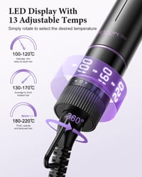 Set 5 în 1 BESTOPE PRO pentru coafarea părului cu placă de îndreptat, perie termică, 3 ondulatoare ceramice (9-25 mm), 13 setări de temperatură, mănușă termorezistentă și suport, negru 3