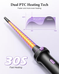 Set 5 în 1 BESTOPE PRO pentru coafarea părului cu placă de îndreptat, perie termică, 3 ondulatoare ceramice (9-25 mm), 13 setări de temperatură, mănușă termorezistentă și suport, negru 6