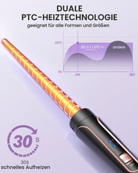 Set de Ondulator 5 în 1 BESTOPE PRO cu Perie Termică, 3 Ondulatoare Ceramice (9-25 mm), Placă de Îndreptat Părul, 13 Trepte de Temperatură, cu Mănușă Termorezistentă și Covoraș 3