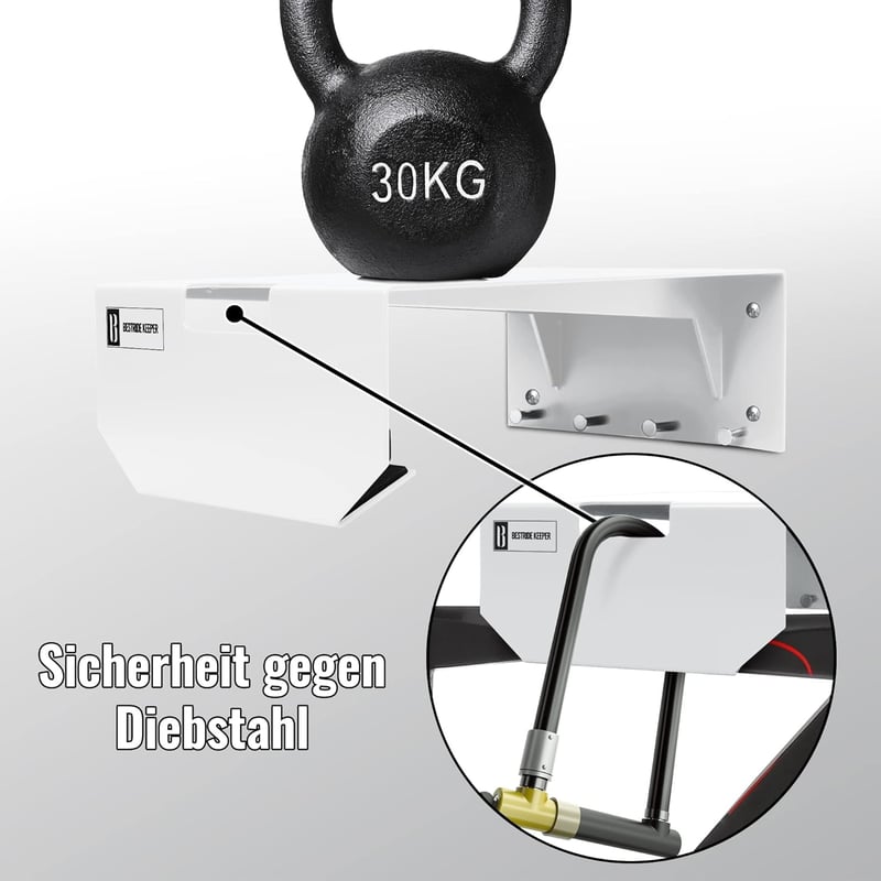 BESTRIDE KEEPER Kerékpár Falitartó Fehér Locking Shelf Fixie Rögzítő