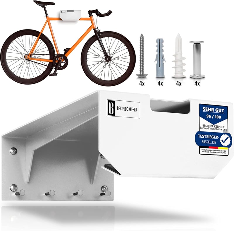 BESTRIDE KEEPER Kerékpár Falitartó Fehér Locking Shelf Fixie Rögzítő