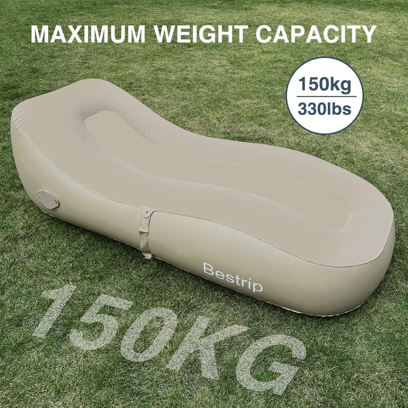 Bestrip Felfújható Kanapé Elektromos Pumpával, Camping Lounger 180x70cm