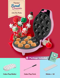 Bestron 700W Retro Cake Pop Készülék Rózsaszín - Készlet Villával és 12 Pálcikával 5