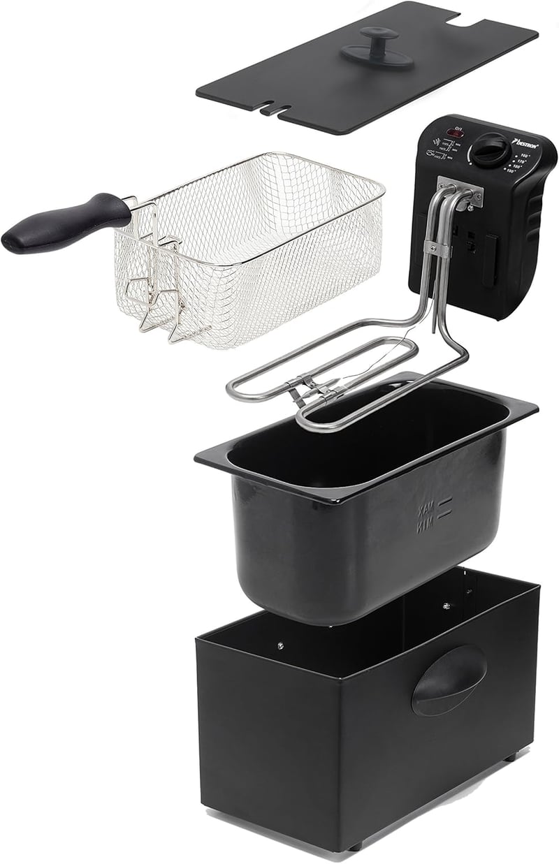 Bestron AF357B olajsütő 3,5L hidegzóna technológiával, 2000W, szabályozható hőmérséklet