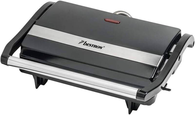 Bestron APM123Z elektromos kontakt grill 700W, fekete panini sütő, krumplitálca