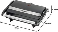 Bestron APM123Z elektromos kontakt grill 700W, fekete panini sütő, krumplitálca 8