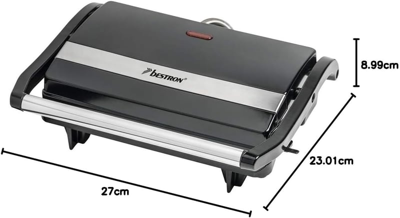 Bestron APM123Z elektromos kontakt grill 700W, fekete panini sütő, krumplitálca