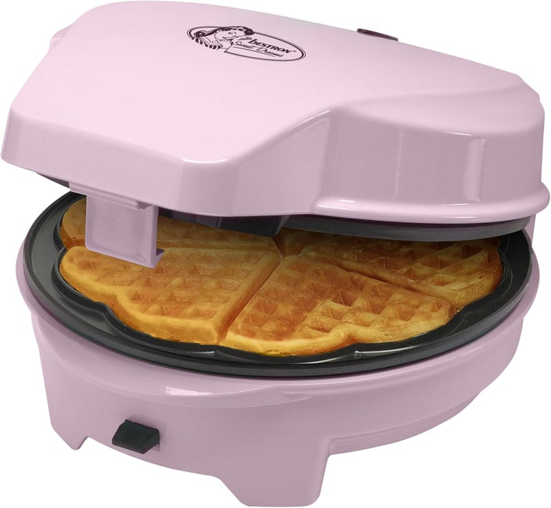 Bestron ASW238P 3az1-ben retró süteménysütő rózsaszín, 700W, 3 cserélhető lemez