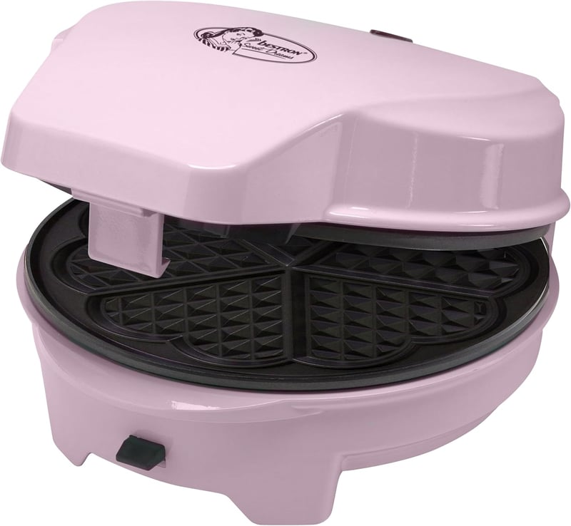 Bestron ASW238P 3az1-ben retró süteménysütő rózsaszín, 700W, 3 cserélhető lemez