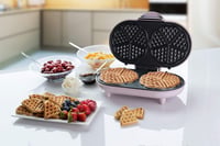 Bestron Dupla Gofrisütő Szív Alakú Wafflekhez, Tapadásmentes Bevonattal, 1000W, Rózsaszín 4